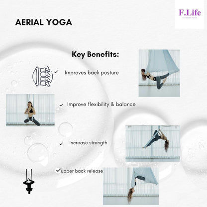 Aerial Yoga Hammock 5.5 Yards Premium Aerial Silk Fabric Yoga Swing for Antigravity Yoga Inversion Include Daisy Chain,Carabiner and Pose Guide